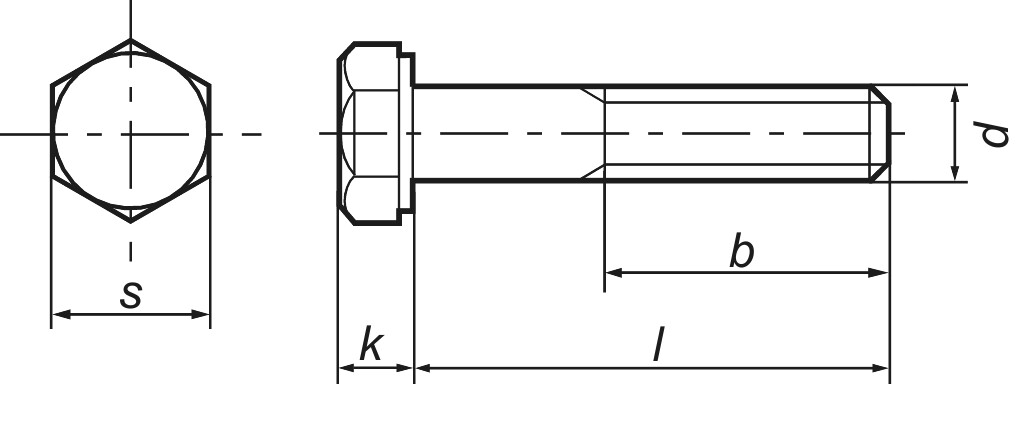 DIN 960 M  8 x 1   x  60 8.8